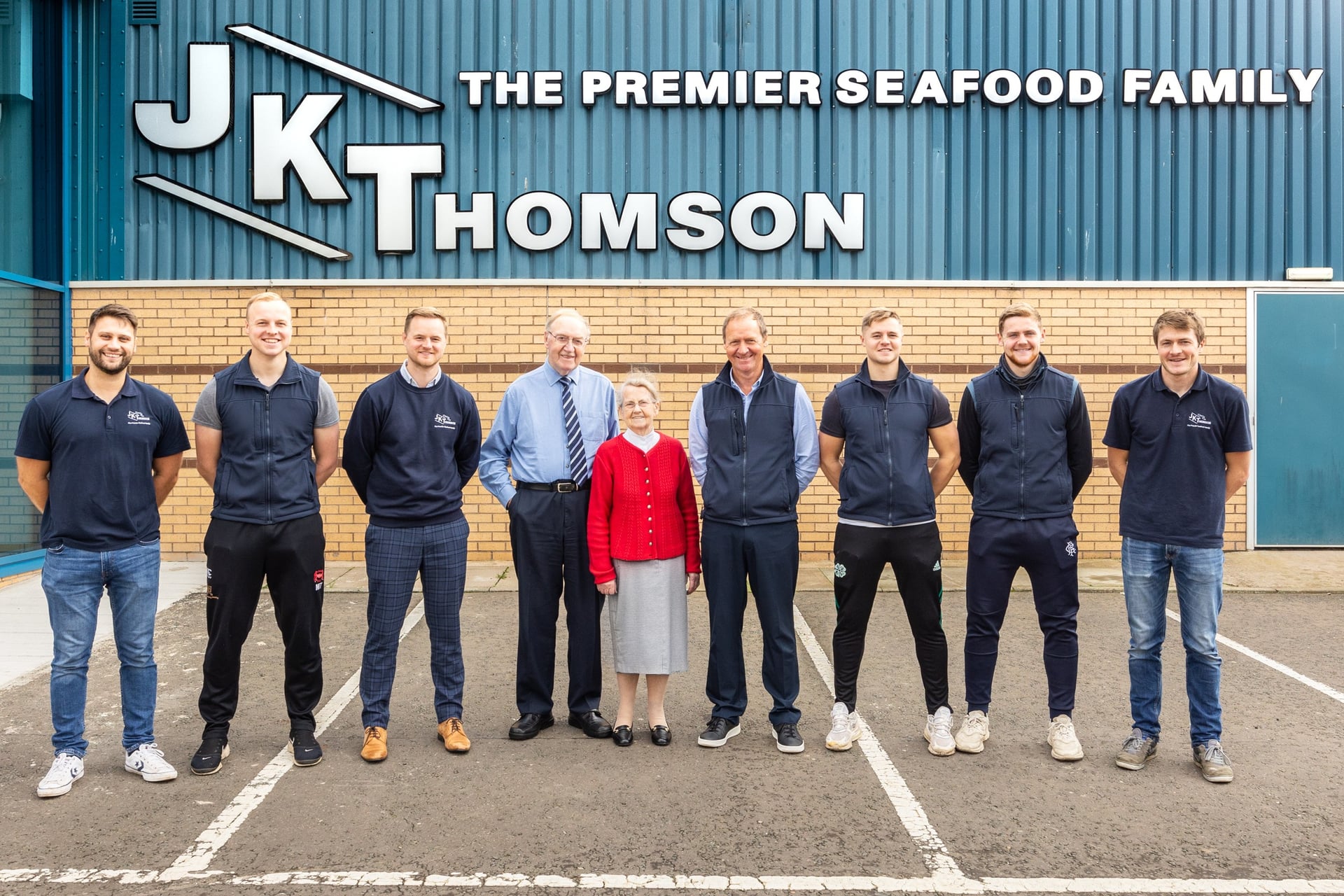 The Thomson family and team outside the Musselburgh factory